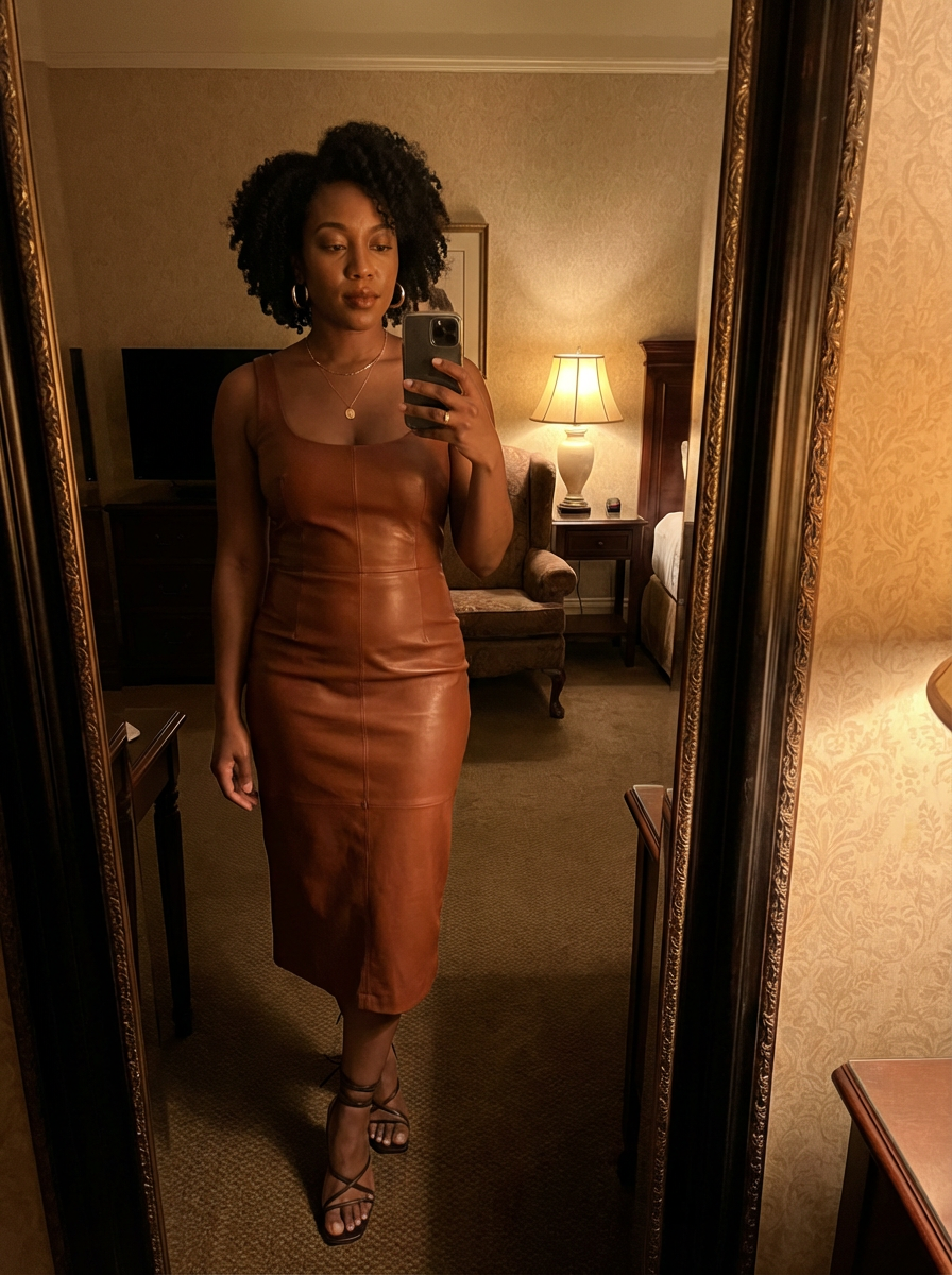 Aaliyah Brooks wearing an AI-styled Date Night look in Atlanta