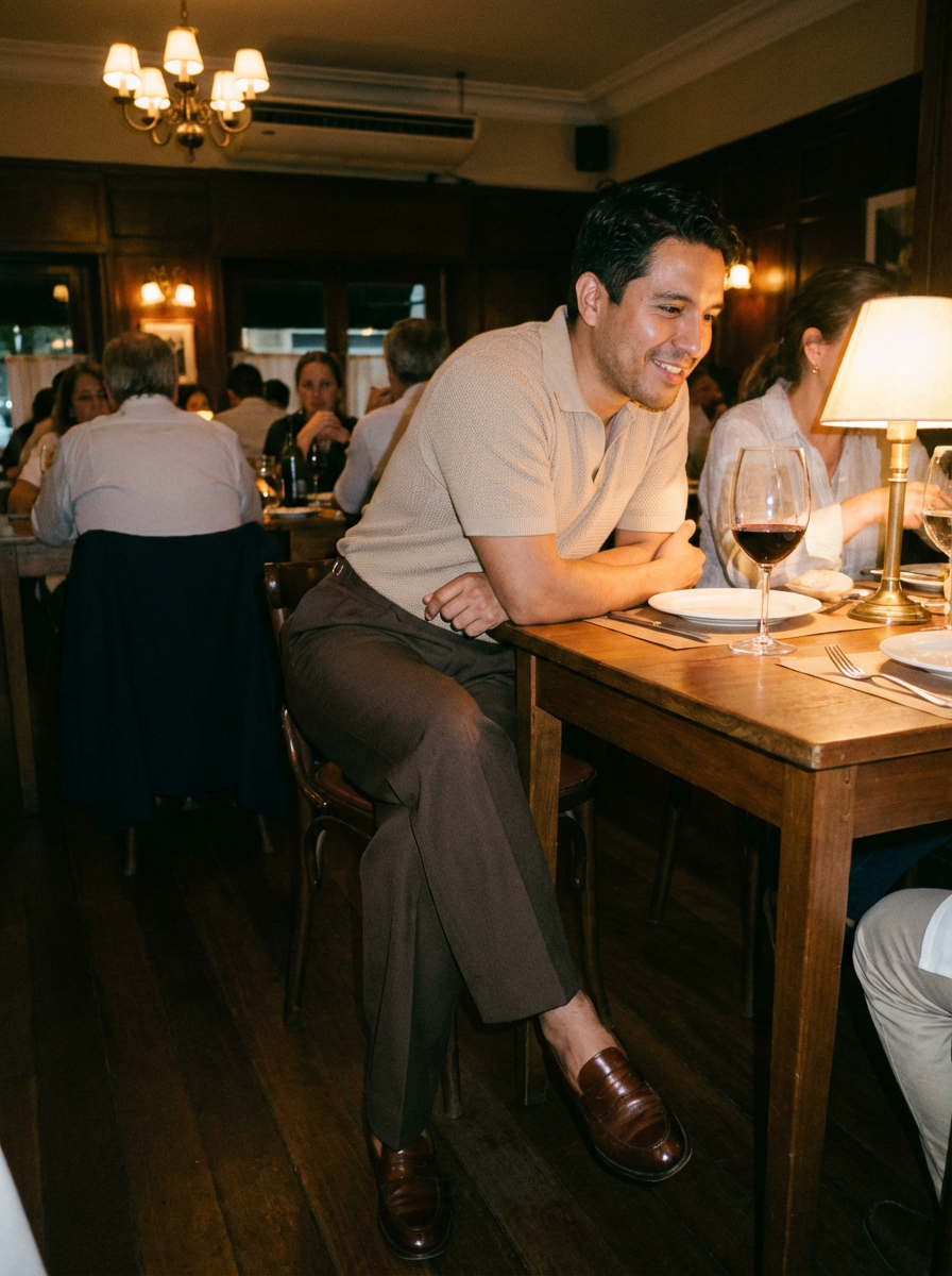 Mateo Fernández wearing an AI-styled Date Night look in Buenos Aires