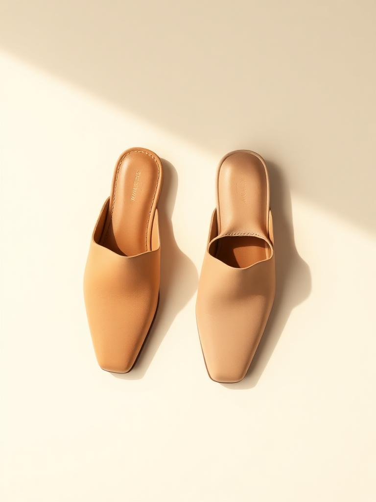 Square-Toe Leather Mules